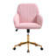 Fauteuil de bureau en velours rose réglable