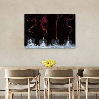 Magical Holiday Candles Ethereal Abstract Contemporary Christmas Tree Winter Landscape Wall Art Print