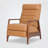 28" Wide Mid Century Modern Top Grain Leather Pushback Recliner-239762877