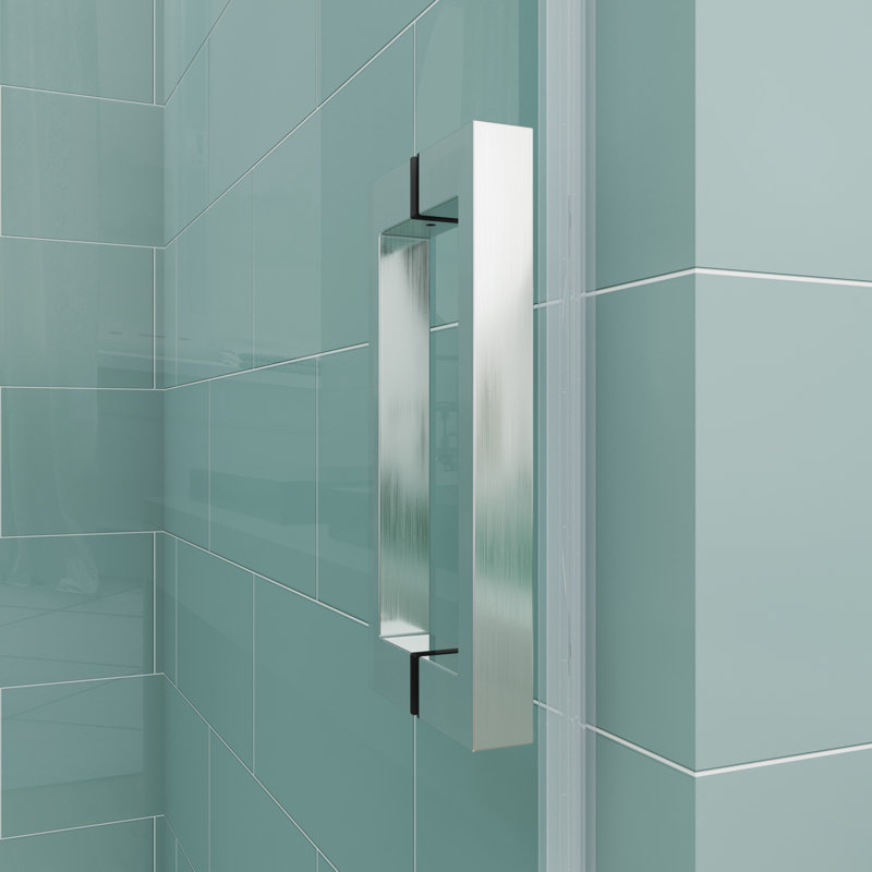 Poignée de porte de douche carrée 8 po - Plaque de tirage en acier inoxydable à double face pour verre épais de 1/4 po à 1/2 po