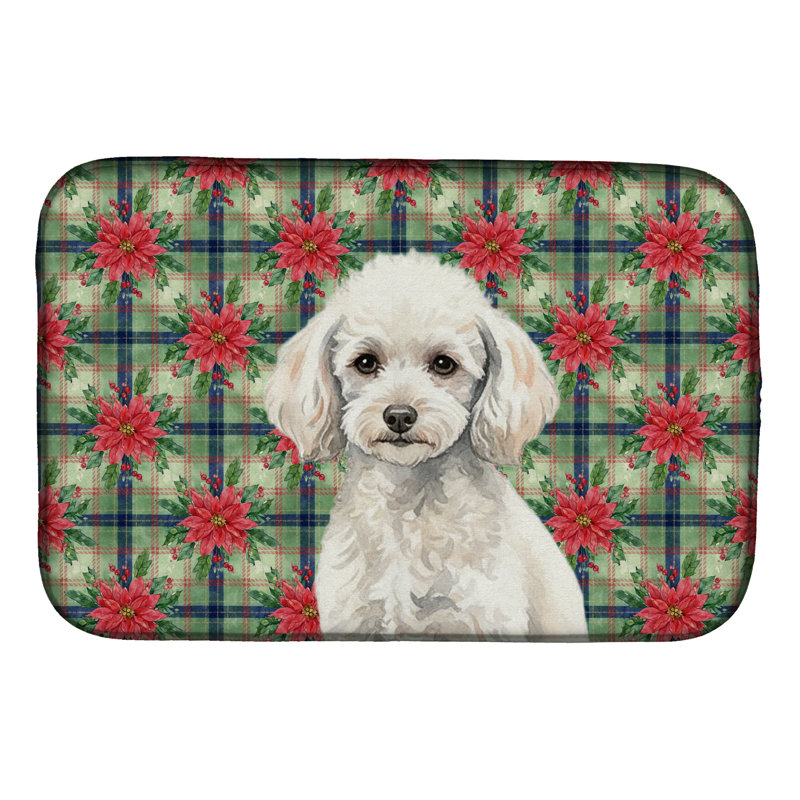 Tapis de vaisselle miniature Miniature White Poodle, Blanc