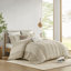Housse de couette en coton de style bohémien avec rayures verticales alternantes pour attaches intérieures doubles / grand et à rayures blanches