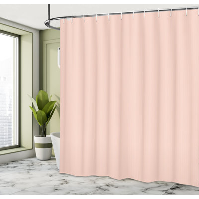 East Urban Home Stripes Shower Curtain Ornamental Retro Pattern Pale Peach and Rose