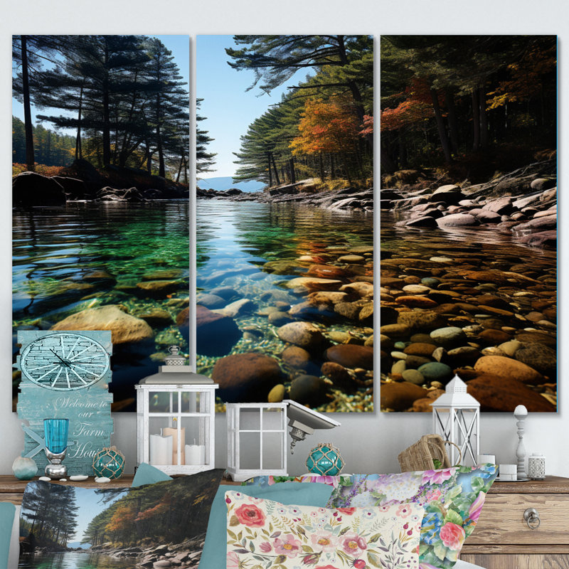 Forêt, parc national Acadia II - paysages, art mural, ensemble de salon, H 28 po x l 36 po x P 1 po