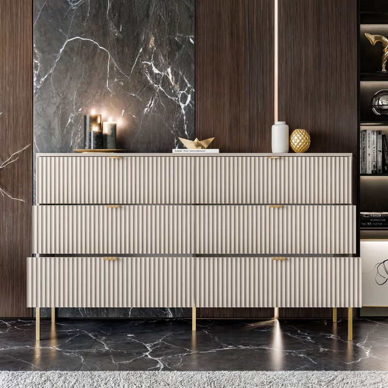154cm Sideboard, Cashmire/Gold