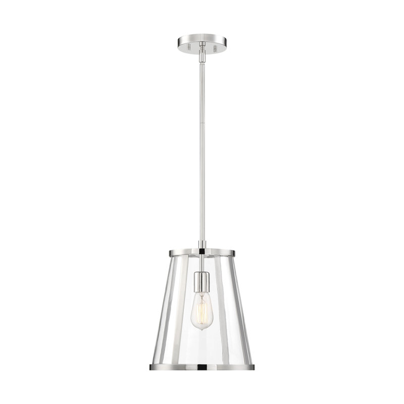 Luminaire suspendu conique à 1 lumière Cular, Nickel poli