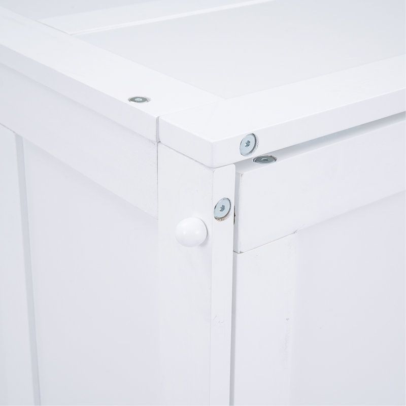 Queen Size Murphy Bed With Rotable Desk, White