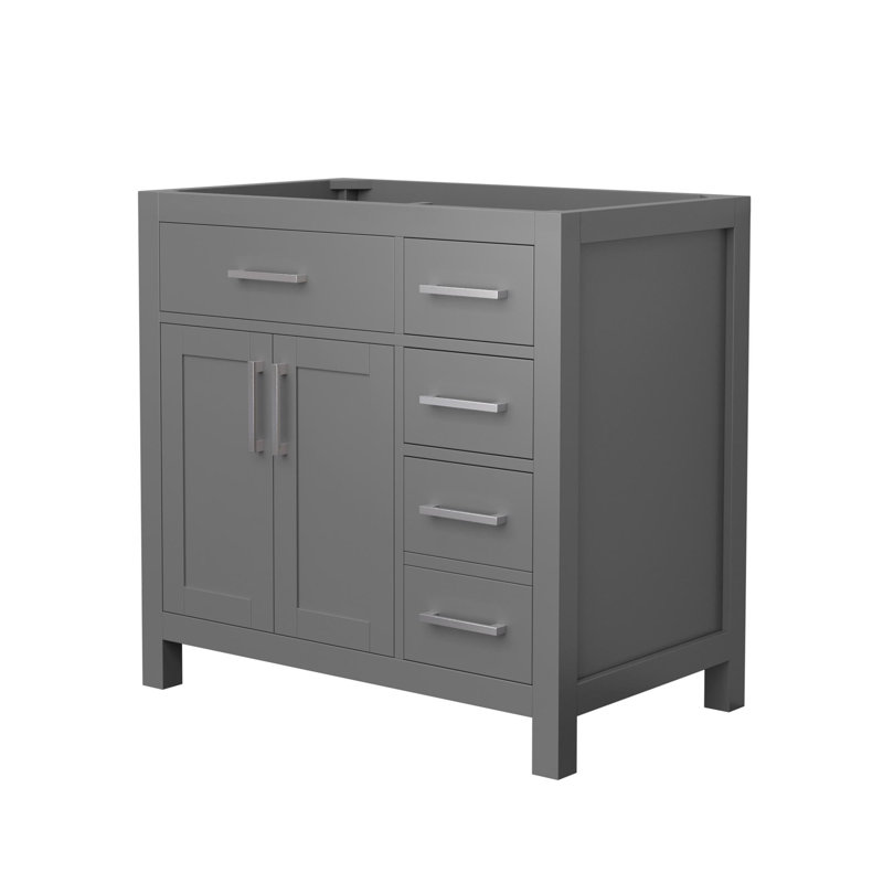 Base de meuble-lavabo simple autoportante 35,25 po Beckett, Dark Grey/Brushed Nickel