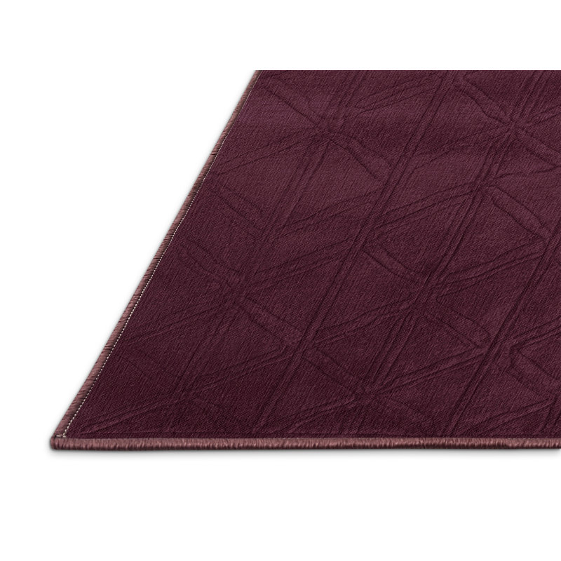 Machine Washable Trellis Red Area Rug, Square 6'