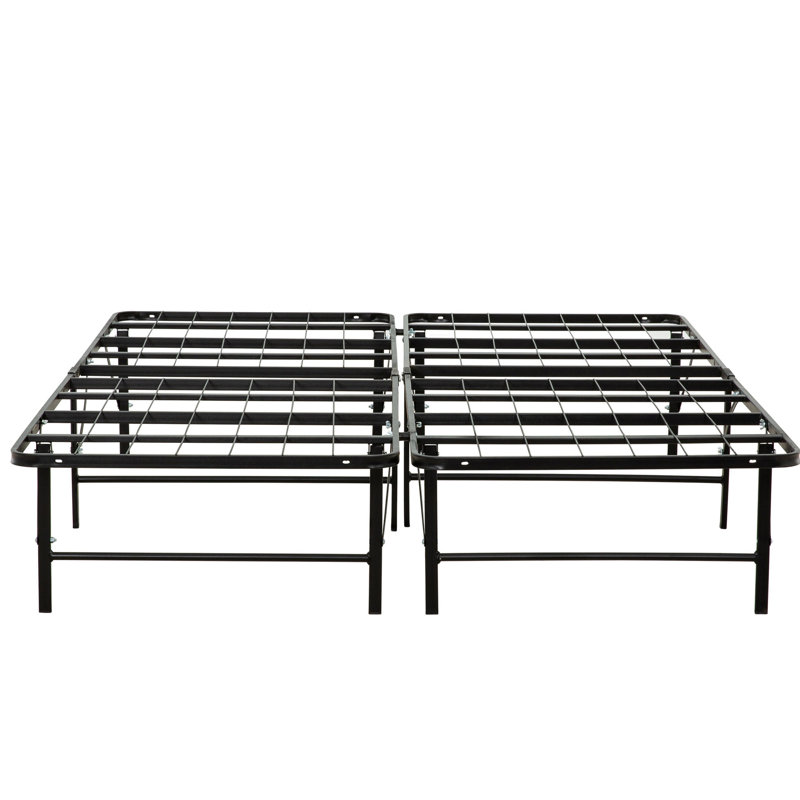 Metal Mattress Foundation Bed Frame, King Size, Build For Comfort, Black Bedroom Item Size Bed, Framework, No Box Spring Required, Black, Excellent Holding, Under Storage Space