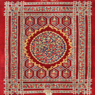 Tapis traditionnel rouge / brun / beige