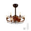 Ventilateur de plafond de style campagne moderne de 20 pouces avec grain de bois et lumière, noir rustique Fandelier