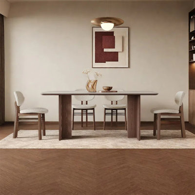 Rock board design dining table and chair set