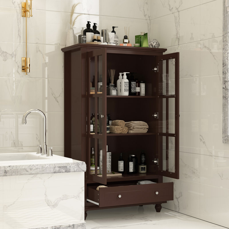 Airil Freestanding Bathroom Cabinet, Brun