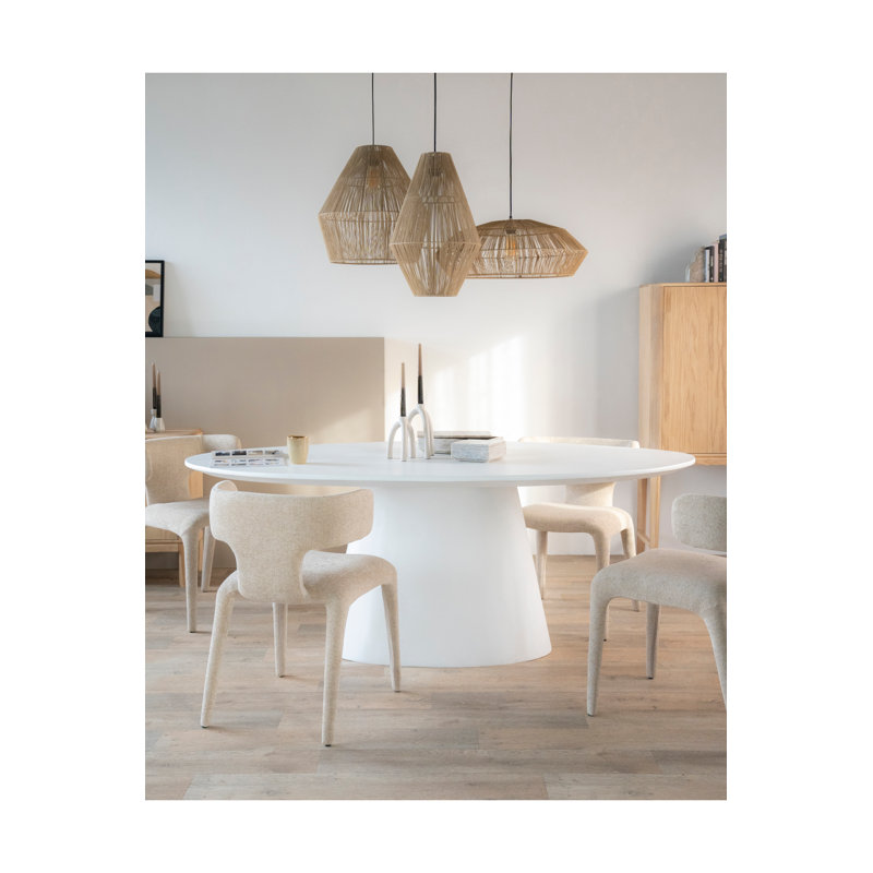 Oval Dining Table, 30" H x 99" L x 43" W