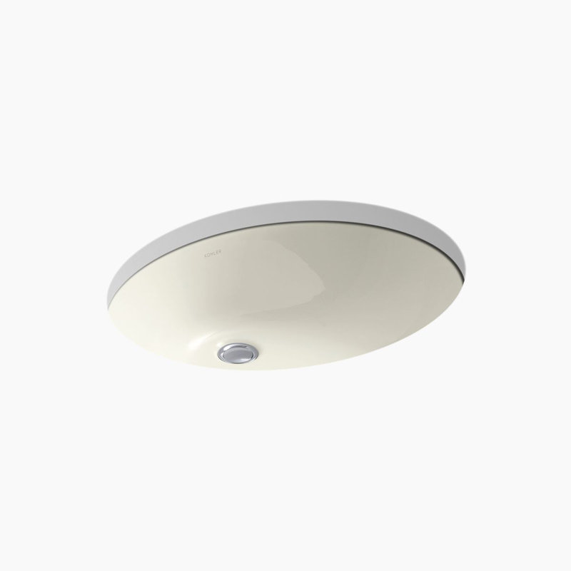 Caxton Undermount Lavatory, 19" x 15", Biscuit, Non Glazed