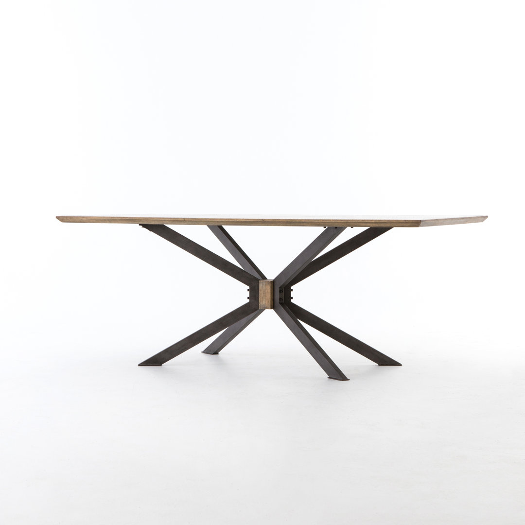 Oak Metal Base Dining Table 17 Stories