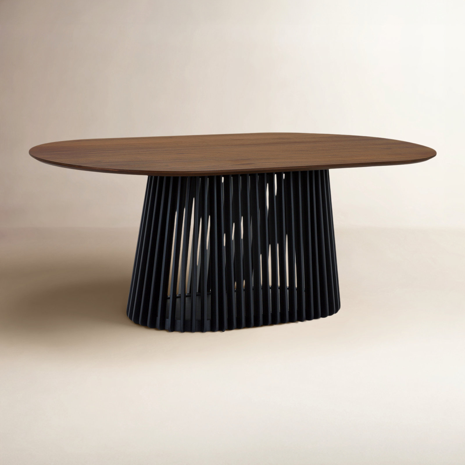 Burgal 79'' Oval Dining Table, Brown/Black
