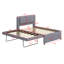 Full Size Upholstered Platform Bed With Linen Headboard – Trundle (Flat/Erected), No Box Spring Required-574633749