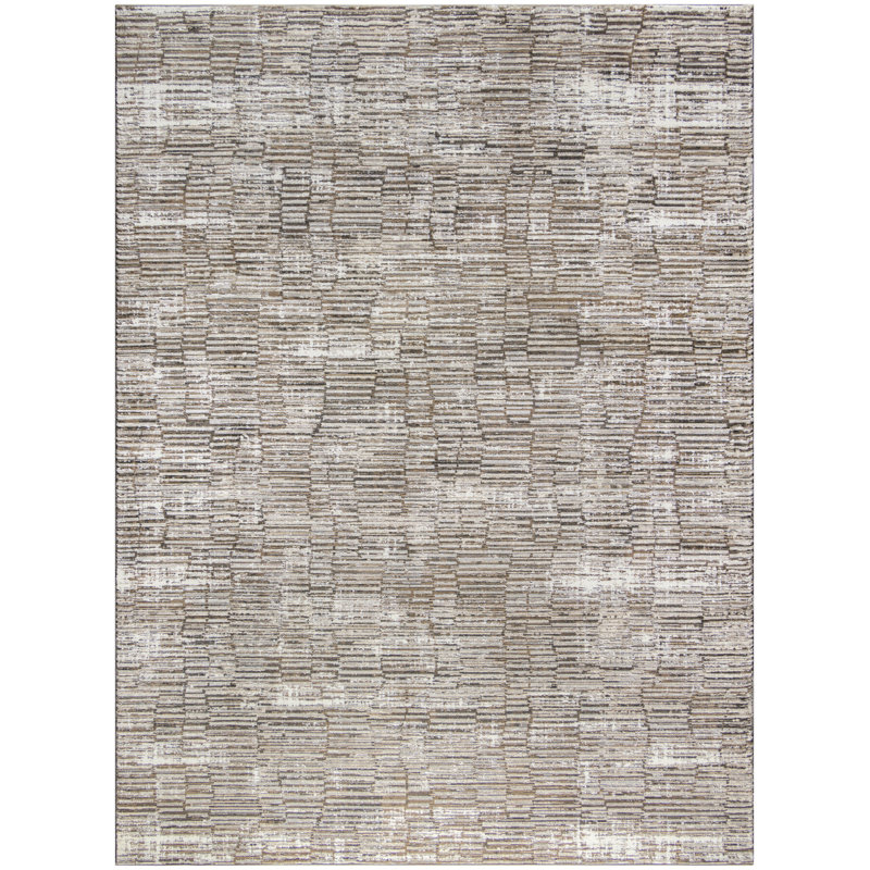 Ivaline Modern Multi Stripe Sustainable Woven Area Rug, Rectangle 9' x 12'