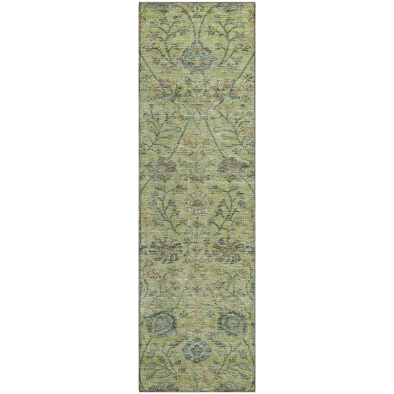 Premium Machine Washable Alexa AMF1087 Floral Rug, Tapis de couloir 2 pi 3 po x 7 pi 6 po