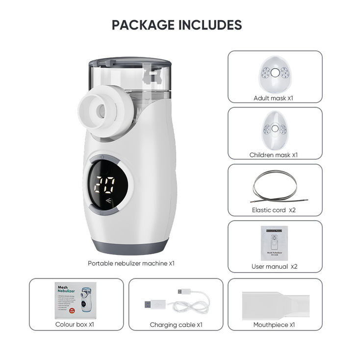 Nebuliser Machine,2 Power Supply Options Portable Nebuliser for Adults & Kids,Handled Nebulizer for Home 0.2ml/min