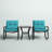 Blue 3 Piece Outdoor Patio Set With Cushions-Rocking Chair for Balcony, Lawn and Porch-516452467