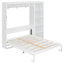 Grand lit escamotable mural avec tablettes, blanc