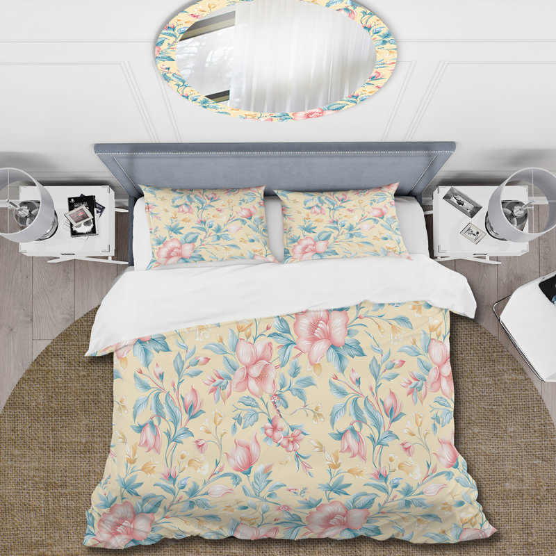 Ensemble de housse de couette bohème rose et rose Boho, Housse de couette très grand + 2 taies décorativ