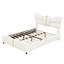 Lit pour grand lit avec tête et pied de lit papillon, lit plateforme tapissier en similicuir avec décor en métal doré-731482827-731482831