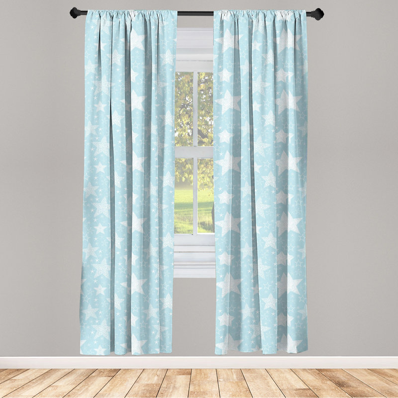 Sky Semi-Sheer Rod Pocket Curtain Panels, 28" x 95"