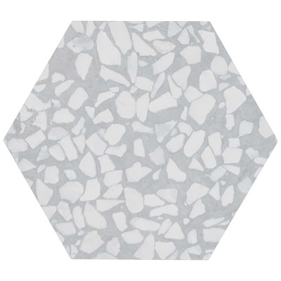 Terrazzo 9" Hexagon Matte Terrazzo Look Porcelain Tile