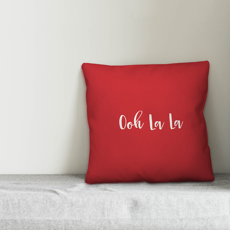  Coussin Ooh La La, Coussin décoratif, Rouge / Blanc