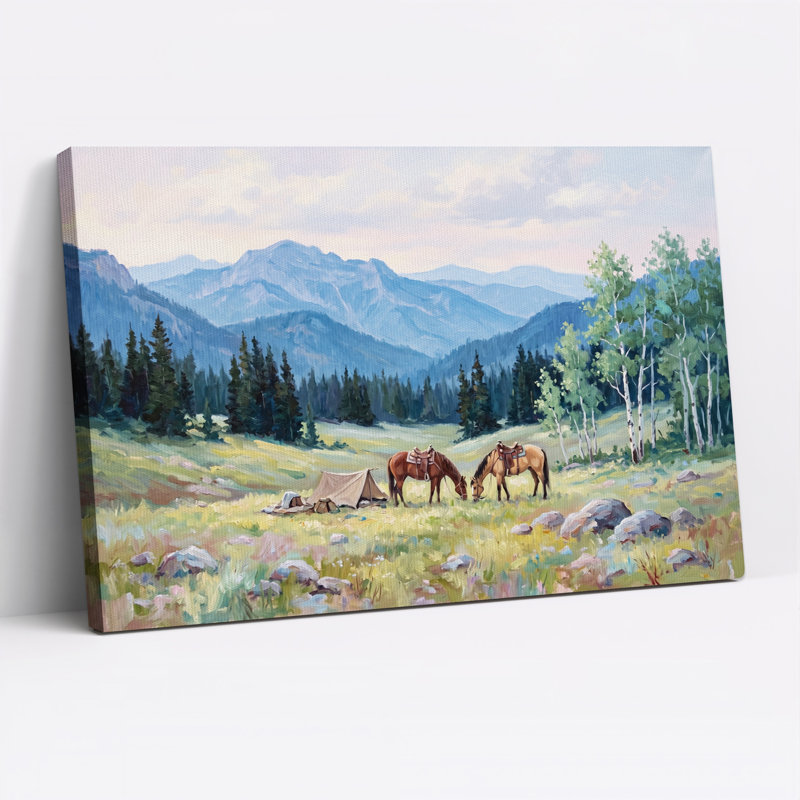Art mural sur toile Saddled Horses, H 18 po x l 24 po