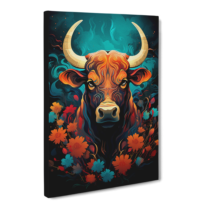 Taurus Zodiac Colour Field - No Frame Art Prints - Wrapped Canvas, 76cm H x 50cm W x 3cm D