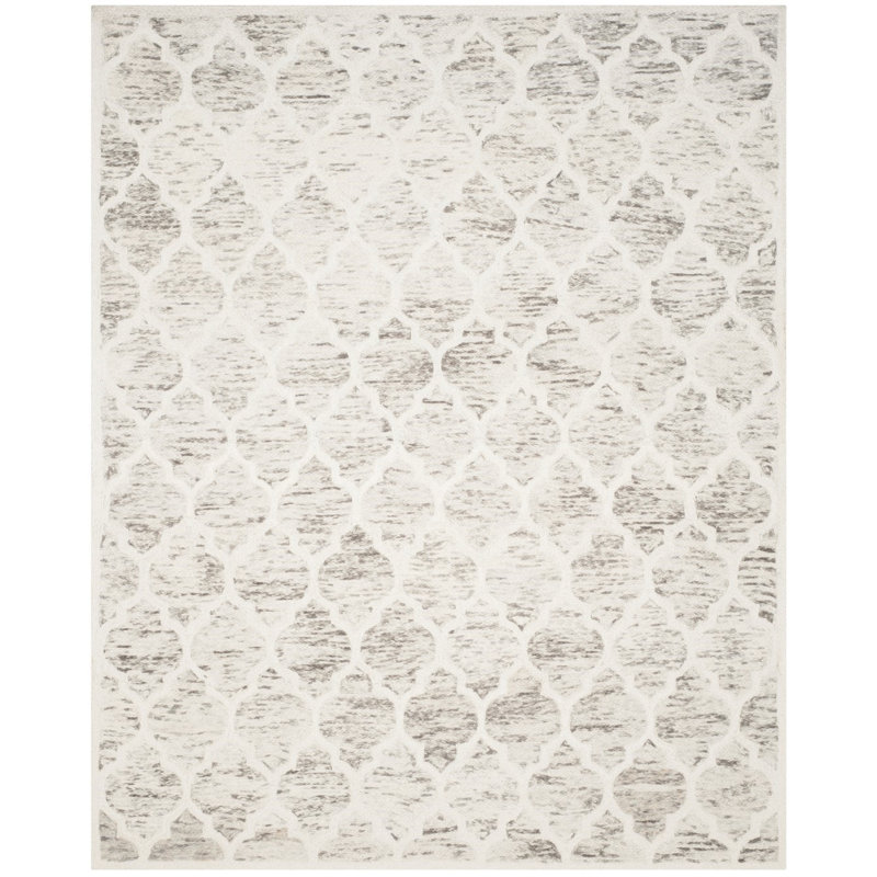 Bertok Hand Loomed Wool Geometric Rug, Rectangle 8' x 10'