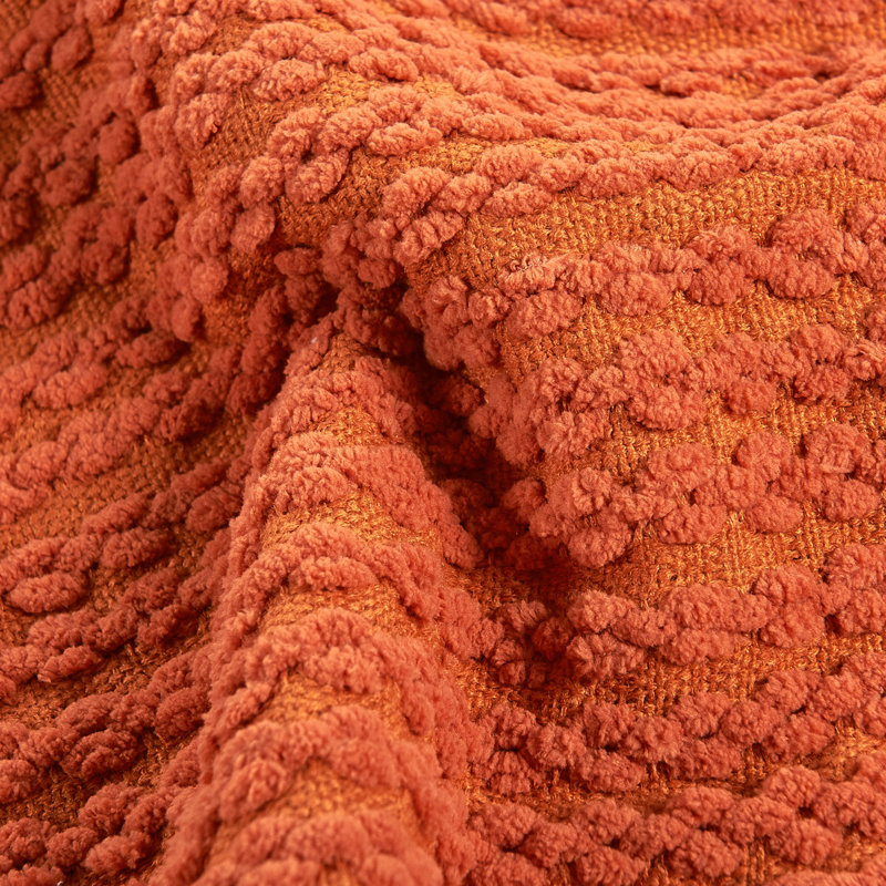Knitted Throw Blanket, Burnt Orange
