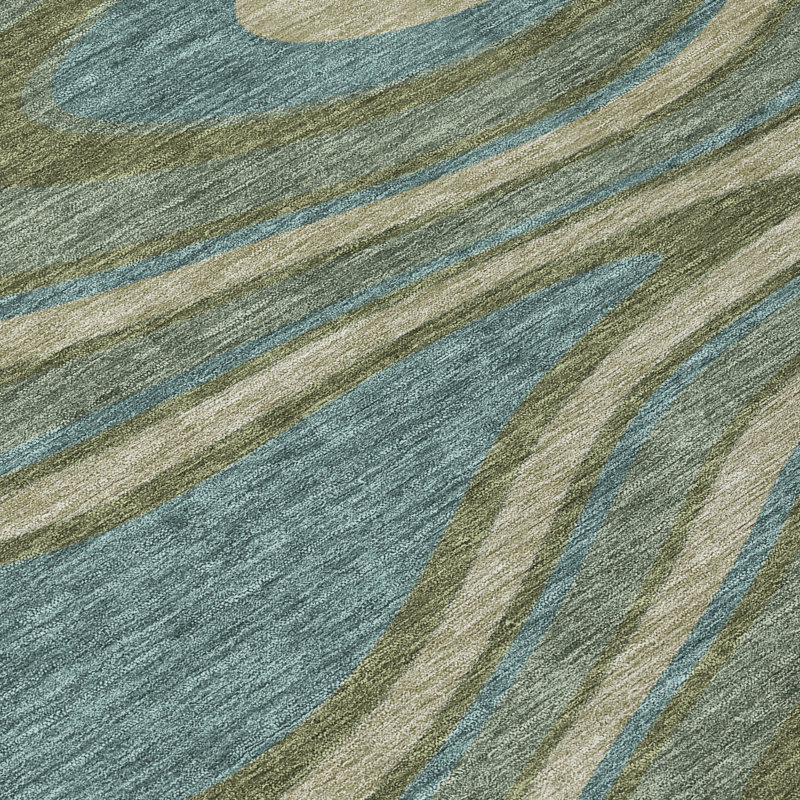 Machine Washable Indoor/Outdoor Chantille ACN2493 Abstract Rug, Basil, 9' x 12'