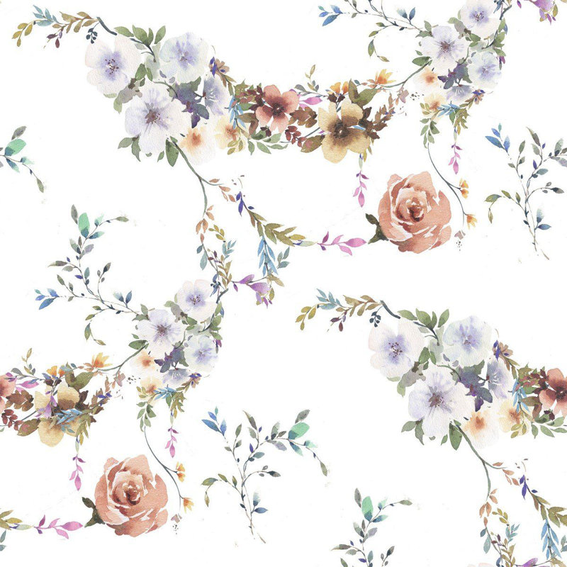 Rouleau de papier peint Antigua, Rose, L 126 po x l 24 po