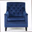 Fauteuil club velours bleu marine