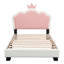 Amelia Upholstered Faux Leather Platform Bed-1134028506-1134028509