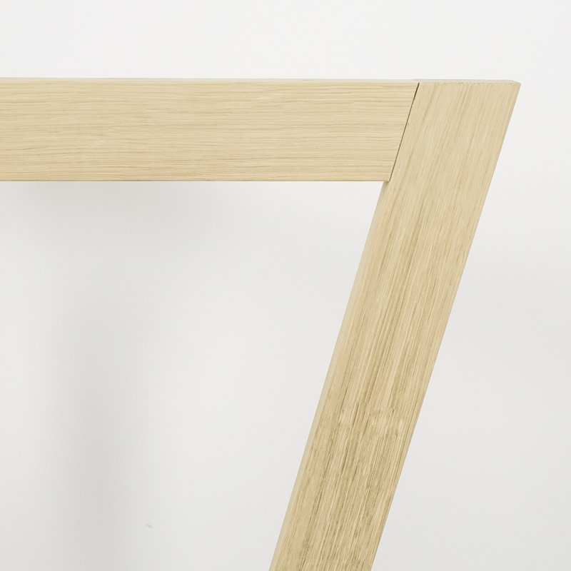 Natonya Oak Solid Wood Base Dining Table, 75 H x 160 L x 90 W cm, Untreated Wood 