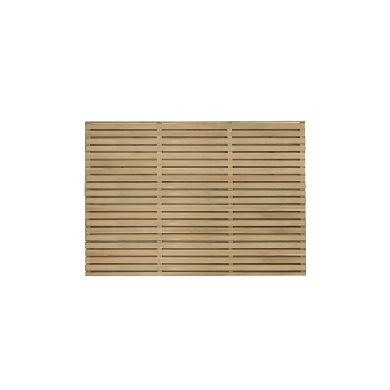 Forest Double Slatted Fence Panel, 120cm H x 180cm W x 4.50cm D