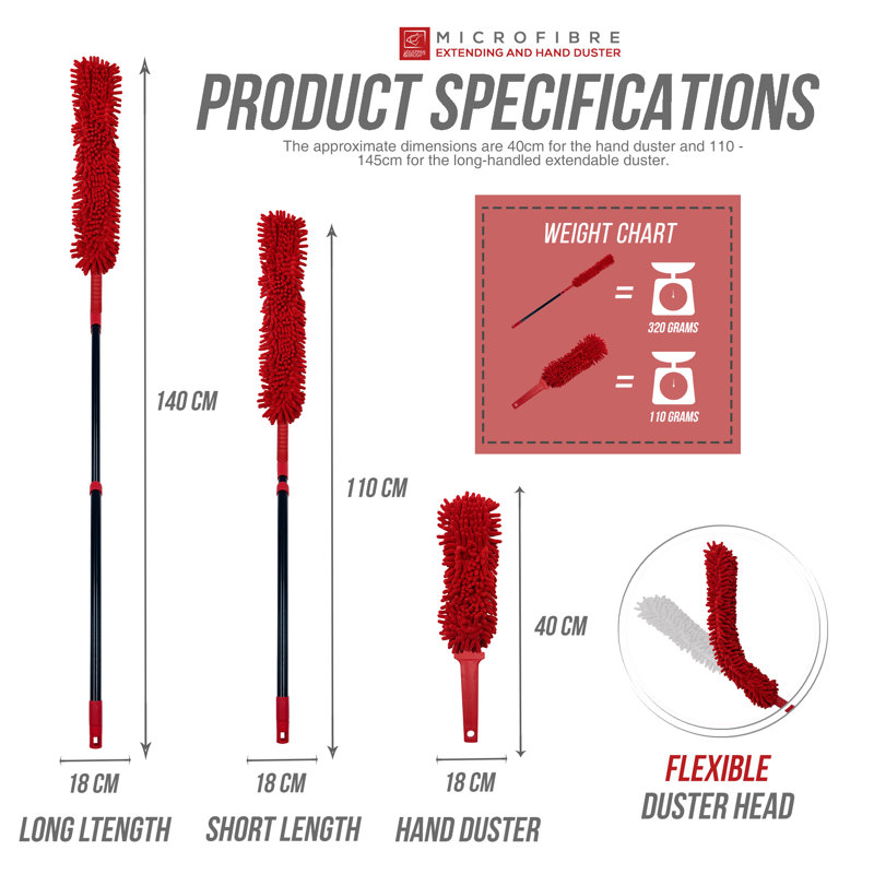 Microfibre Telescopic Hand Duster Set
