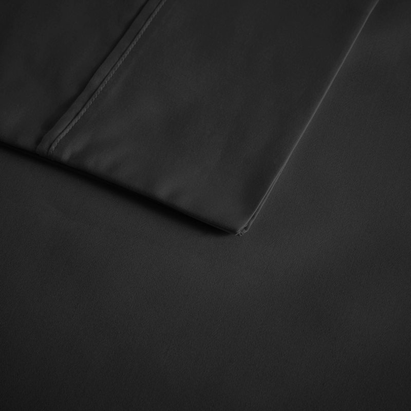 Queen Black Cotton Blend Cooling Sheet Set