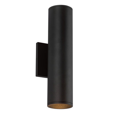 Applique murale à lumière DEL noire 36 degrés Lorna 12 po (3 po de diamètre)