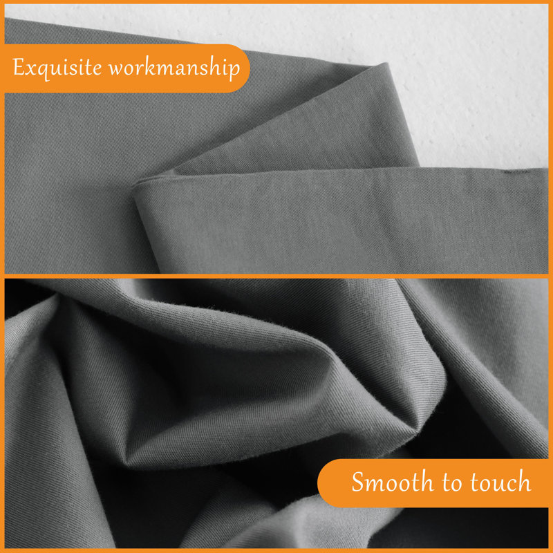Pillowcases, Washed CottonBreathable Pillow Cases, Envelope Closure - NTBAY, Smock Gray, Standard Pillowcases