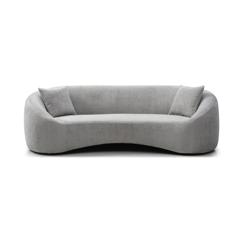 93.31" Minimalist Curved Sofa, 3 Seater, Fabric Upholstered Sofa, Tight Curved Back Cloud Couch For Living Room Apartment Office