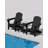 Folding Adirondack Chair Set of 6, HDPE Outdoor Patio Chair with Cup Holder, All Weather Resistent Wooden Textured for patios, Decks, Gardens, fire Pit, Black