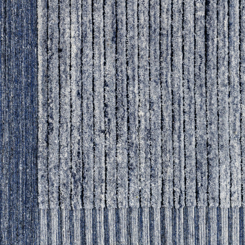 Yasmin Hand Knotted Striped Area Rug in Blue, Rectangle 10' x 14'